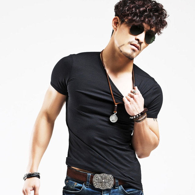 Men V neck Short Sleeve